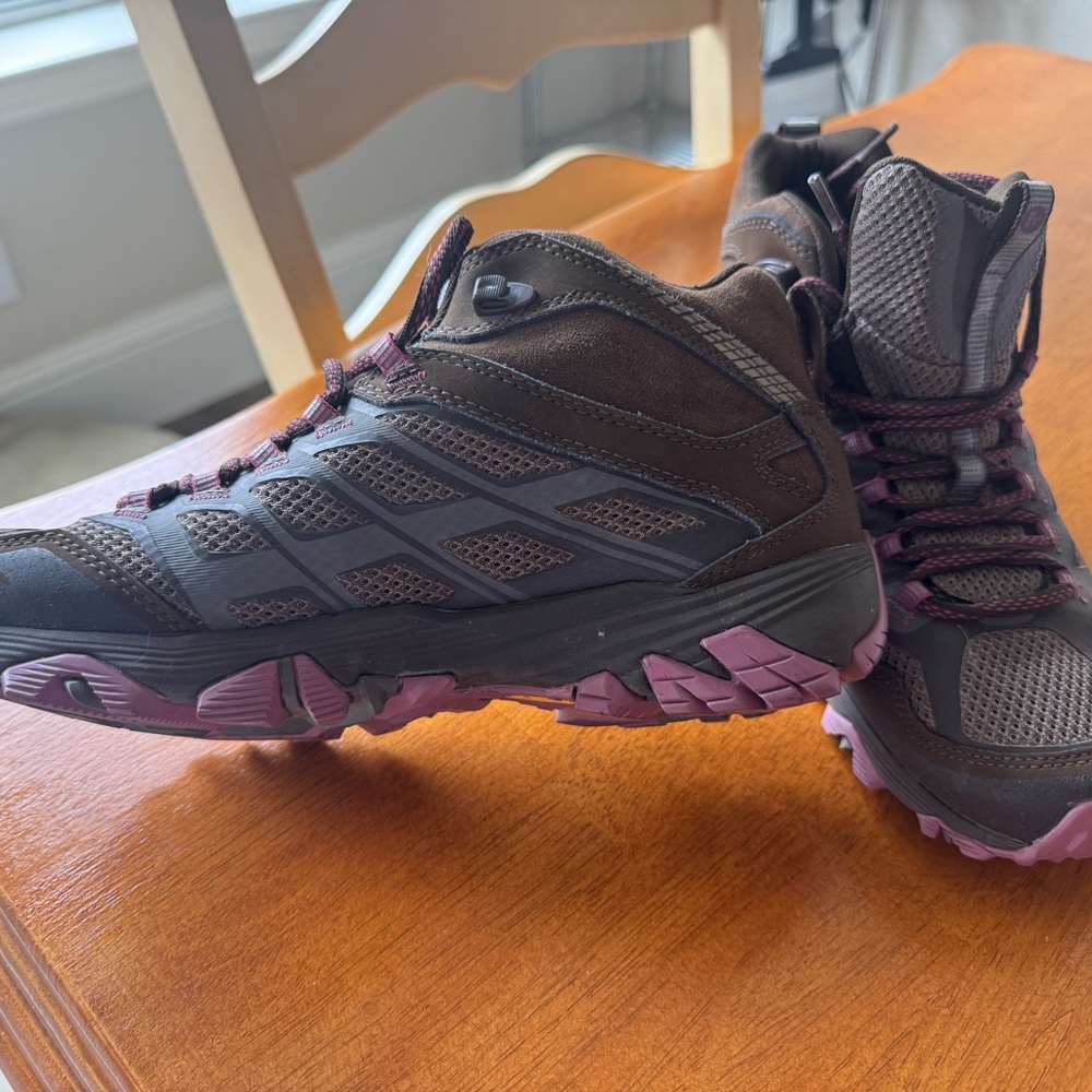 Merrell Brown and Purple Athletic Shoes for Active Adventures